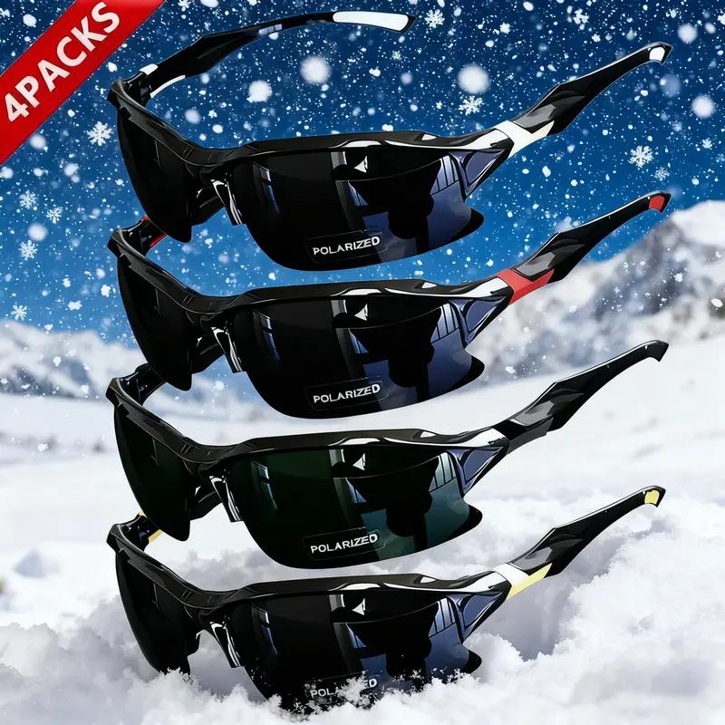 4-Pack Fashion Sports Polarized Sunglasses for Men & Women - Ideal for Cycling, Running and Fishing, Lightweight Outdoor Goggles