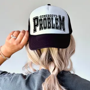 Somebody's problem Trucker Hat For Women, Summer Snapback, Trendy Adjustable Cap