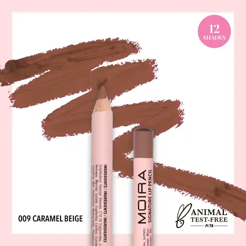 MOIRA | Signature Lip Pencil (009, Caramel Beige) | Creamy Lip Liner for Precise Definition & Long-Lasting Wear
