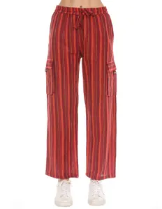 Caravan Closet Cotton Striped Boho Hippie Lightweight Pants