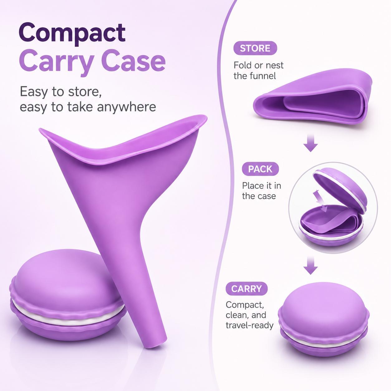 Ergonomic Silicone Women's Urinal - Practical Standing Outdoor Travel Potty, Compact Portable Camping Toilets Portable Travel Accessory for Camping, Hiking