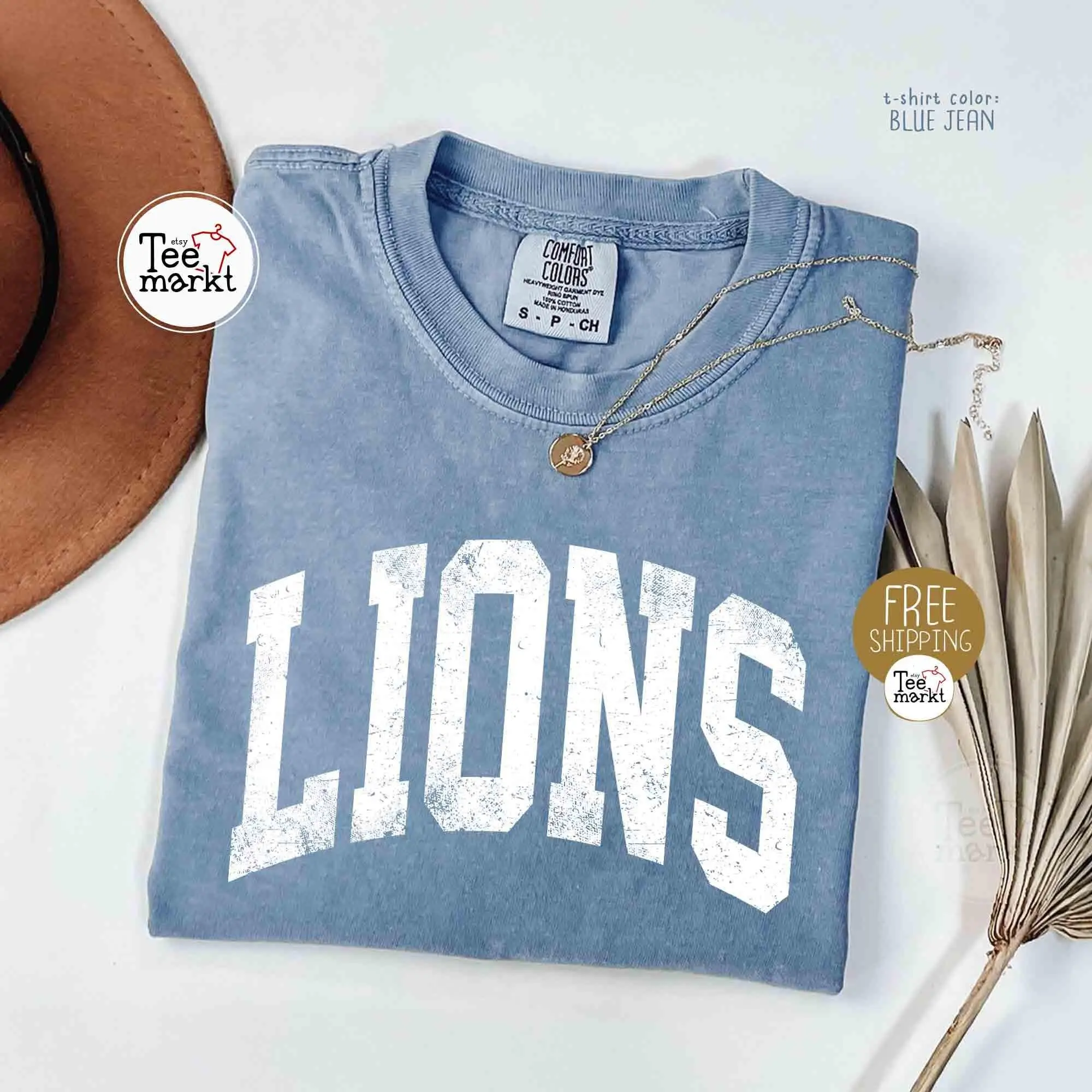 Vintage Lions Shirt, Comfort Colors Lions Game Day Shirt, Lions Mascot shirt, Teacher Sports Shirt, Tailgate Football Tee, College Spirit