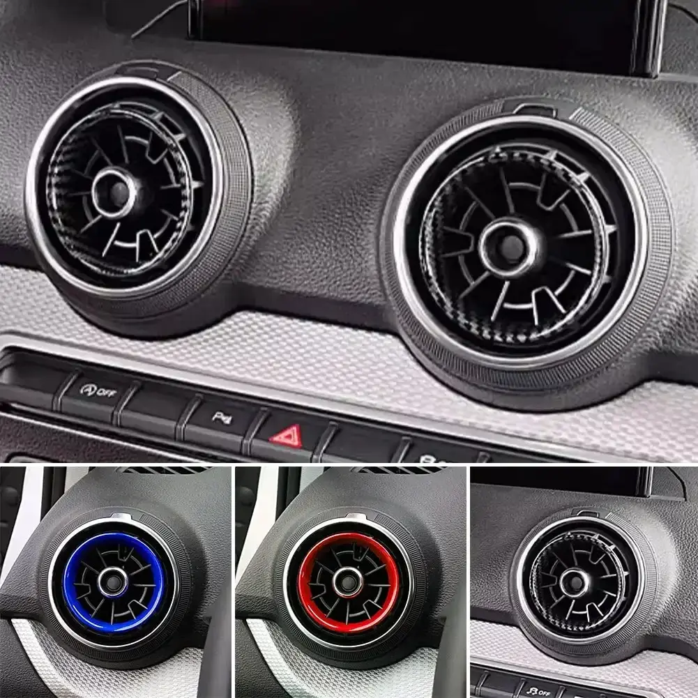 4PCS Car Front Air Conditioning Outlet Rings Decoration Cover Trim For Audi A3 8V 2013-2020 Car Styling Interior Accessories