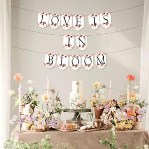 LaVenty Love is in Bloom Banner Wildflower Farmers Market Bridal Shower Decorations Floral Fresh off the Market Banner Party Decor Love is in Bloom Bachelorette Wedding Party Supplies