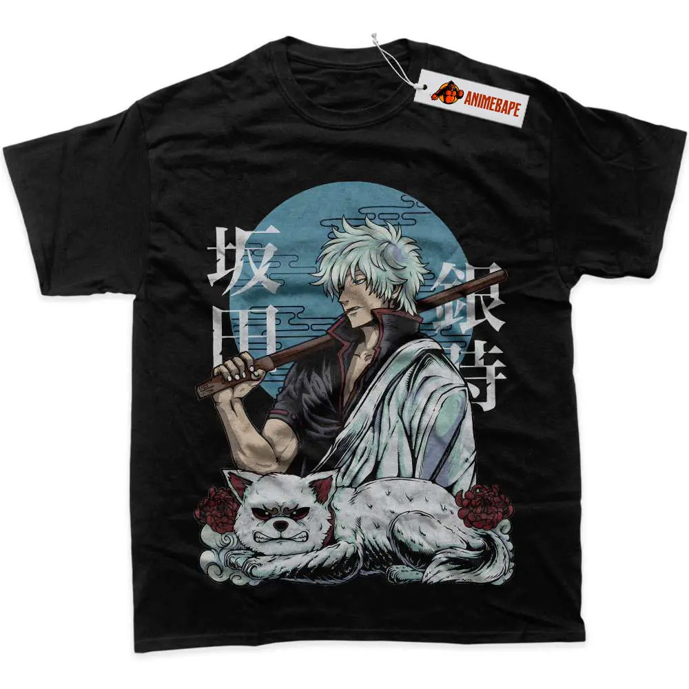Gintoki Sakata Gintama T-shirt All Sizes, Anime Unisex Graphic Printed Cotton Tee Casual Top For Anime Lover, Classic Streetwear Outfits