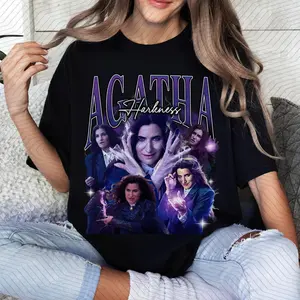 [SALE UP TO 45%] Agatha Harkness 90s Bootleg Tee, Kathryn Hahn, Retro Shirt, Scarlet Witch Wandavision Gift for HIm or Her