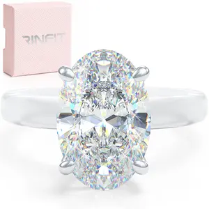 Rinfit Frosted Clear Thin Silicone Ring with Oval cut CZ | Patented Design
