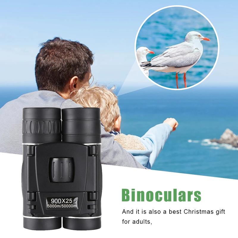 900x25 HD Zoom Binoculars, Powerful Long-Range BAK4 Telescope for Hunting and Camping, Low Light Folding Design