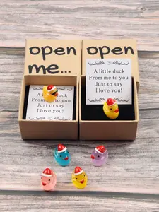 Funny Christmas Duck Gift Box with Greeting Card Resin Duck Small Gift Box, Perfect for Christmas Holiday Party Gifts Gift Box Design