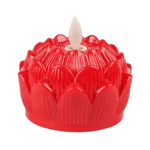 1 pc battery-operated LED lotus Buddhist light for worship and prayer (faith)