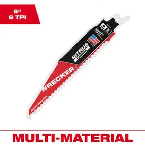 Milwaukee 48-00-5271 6” WRECKER with SAWZALL Blade for Multi-Material