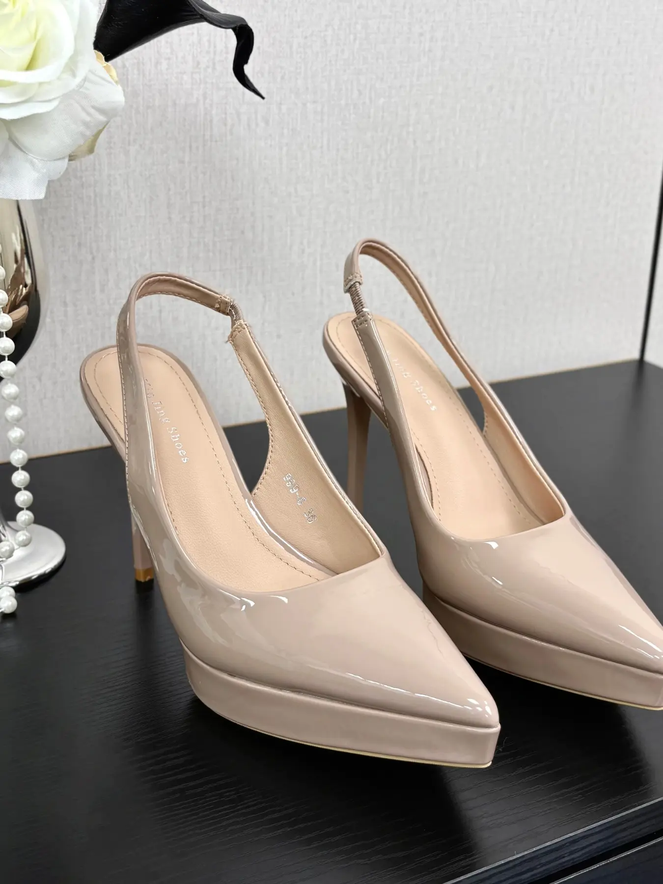 Women's Fashionable Stylish Solid Color Pointed-Toe Slip-On Stiletto Heels, Elegant High Heel Shoes for Party & Daily Wear, Footwear for Women & Girls