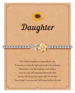 Sunflower Gifts for Women, Sunshine|Hope|Optimistic, Sunflower Bracelet Inspirational Gifts for Women Teen Girls Birthday Christmas
