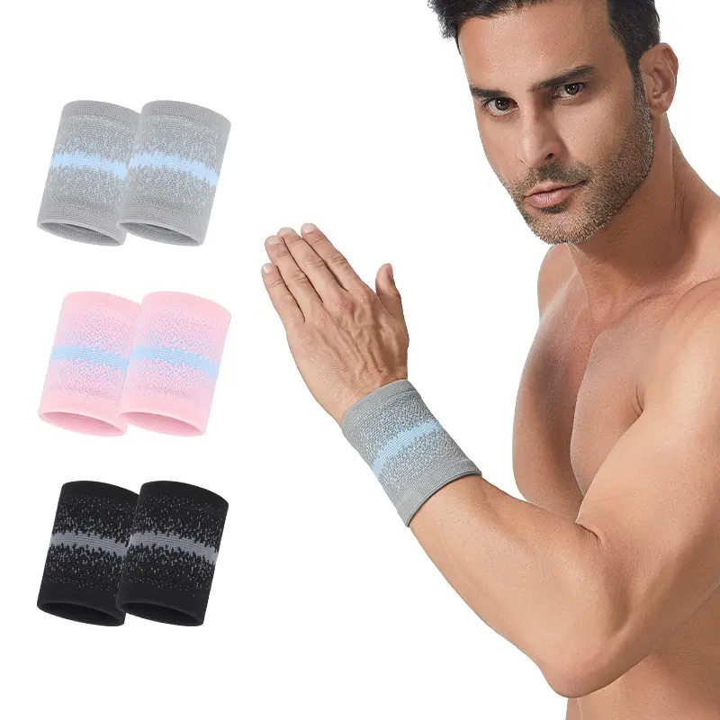 New Knitted Nylon Wrist Guards for Men and Women, Breathable Sweat-Wicking Sports Bracelets, Ideal for Tennis and Badminton