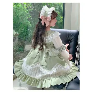 Girls' Korean Style Elegant Tutu Princess Dress - Long Sleeve -Line Stage Dress with Layered Suitable Birthday Parties, Weddings, Recitals