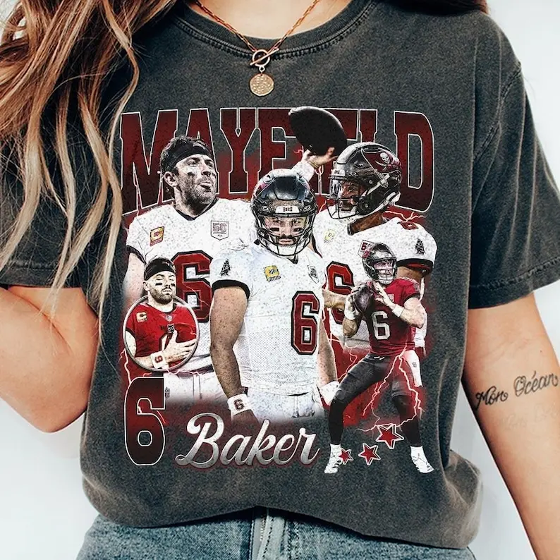 Gildan Baker Mayfield 90s Vintage Graphic T-Shirt, Unisex Basic Cotton Streetwear Fabric for Game Day, Childrens Day, Casual, Do Not Dry Clean, Preppy Cute, Fitted, Shortsleeve, Tops, Graphic Print, 100% Cotton, All Seasons, Christmas