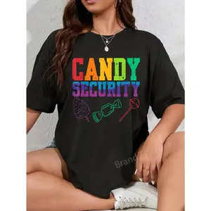 100% Cotton Candy Security Candyland Costume Kids Teens Adult T-Shirt