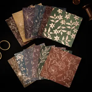 8 Sheets/bag Card Paper, Foil Material, Golden Lace Shadow Series Journal Stationery Water Bottle Multi-Scene Background Decorative Paper