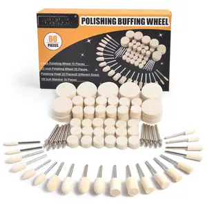 80 count Polishing Buffing Wheel for Dremel Polishing Kit,  Felt Polishing Wheel for Dremel Rotary Tool Accessories, with 1/8" Shank for  Metal Polishing