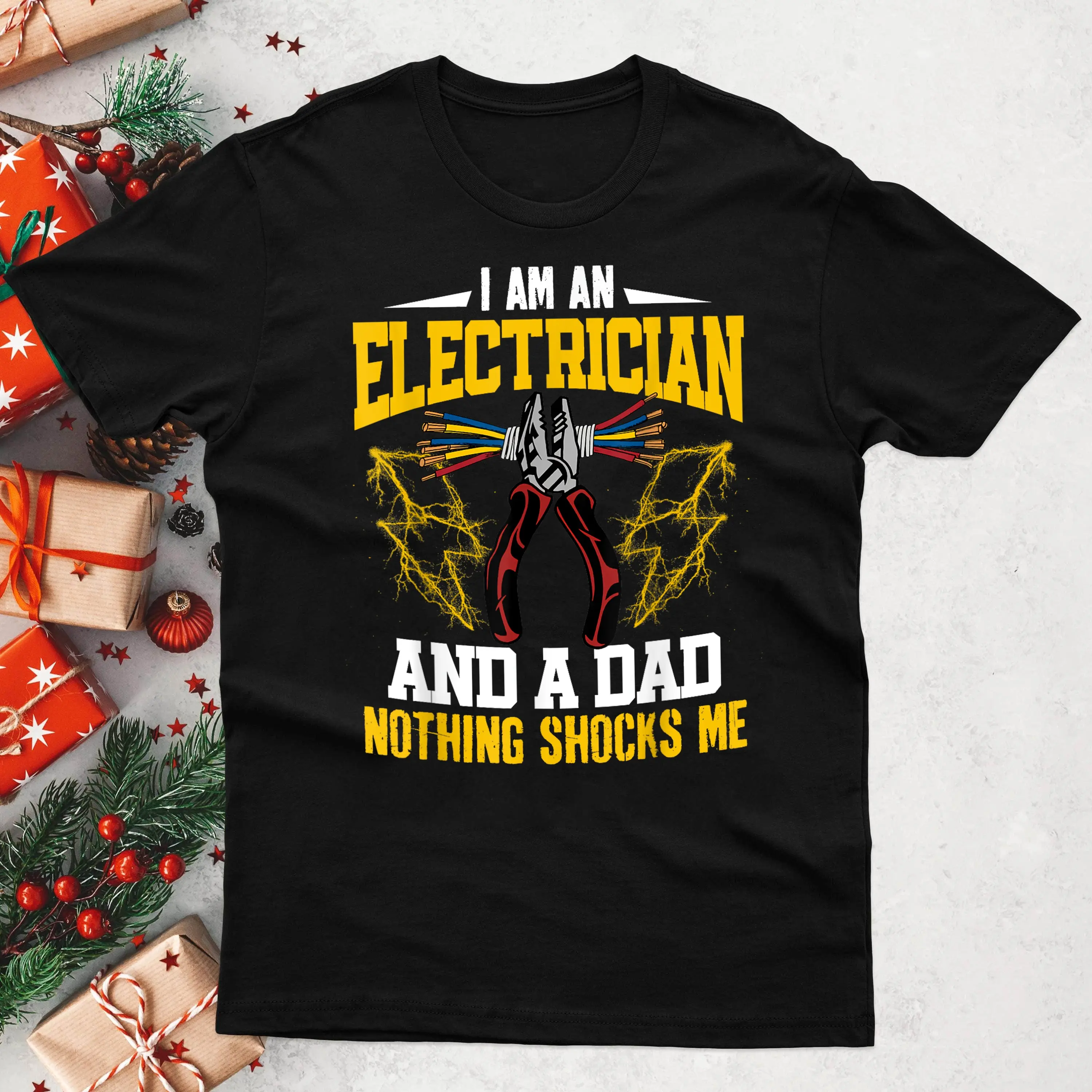 Funny Electrician Daddy Electrical Engineers Father's Day T-Shirt, Fashion Casual Short Sleeve T-Shirt Size S-5XL