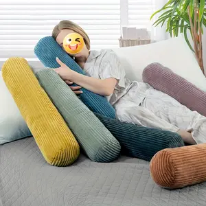 Geometric Stripe Modern Style Cylinder Support Pillow Pad, Office Chair Cushion, Car Seat Cover, Home Sofa Pillow, Portable Room Pillow