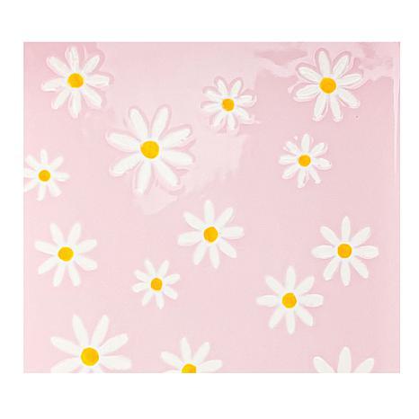 10 Strawberry Street Pink Daisy Polka Dot Rectangular Baker