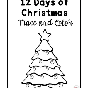 12 Days of Christmas Trace and Color