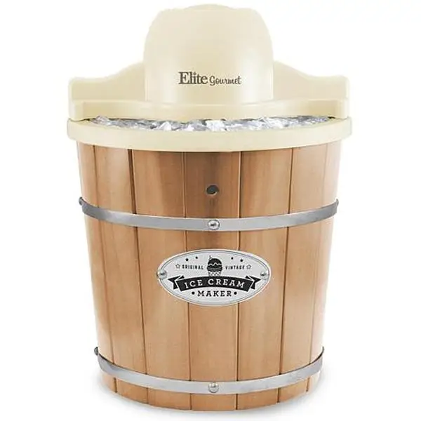 Elite Gourmet 4-qt. Old Fashioned Pine Bucket Electric Ice Cream Maker
