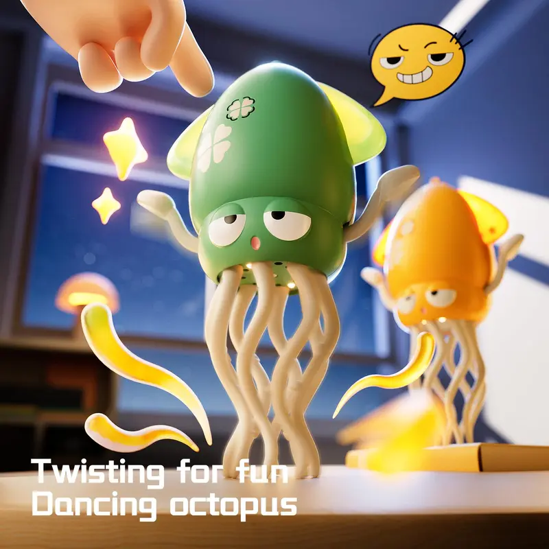 Bionic Dancing Baby Squid Toy Electric Crawling Octopus Toy for Playtime Rechargeable Dancing Baby Squid Toy with Music Suitable for ages 3, 4, 5, 6 Perfect Gift for Boys and Girls