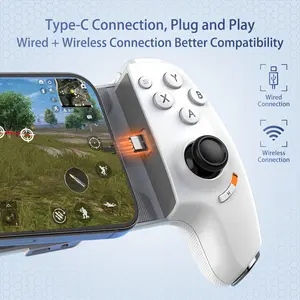 2025 New Type-C Stretch Game Controller, Only for IOS (native mode)/Android/HarmonyOS/SWITCH, Supports PS, XBox, and Steam streaming games ;Dual-mode Connection; Honeycomb Heat Dissipation; Dual Hall Joystick; Hall Trigger ; Turbo And Auto Combo
