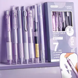 7-Piece Gel Pen Set, Ideal for Students, 0.5mm Ink, Perfect for Exams & School Gifts, Smooth Writing Press Pens, Office Supplies