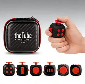 6-Sided Infinity Cube Fidget Toy, Stress Relief Hand Cube for Adults Kids, Silent & Audible Mode Focus Anxiety Relief Sensory Toy with Portable Carry Case for Concentration & Mindfulness