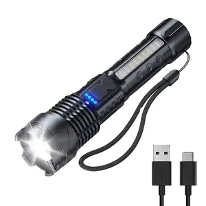 Rechargeable SFlashlights , Super Bright Flashlight Powerful, Adjustable Tactical Flash Light High Powered, LED Flashlights for Home Emergency Hunting Camping Outdoor Fishing Essentials Gear