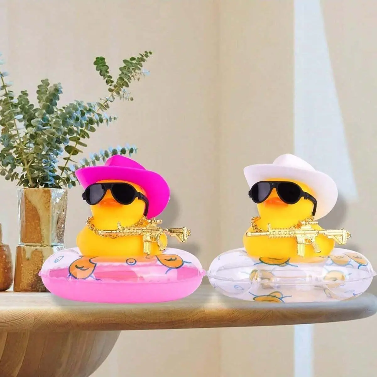 Western Cowboy Duck Design Car Ornament, 1 Count Cute Duck Design Car Dashboard Decoration, Home Decor, Birthday Gift, Handmade Craft, Car Trinkets