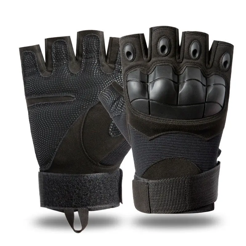 Soft shell microfiber half finger black