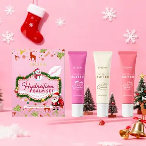 This Christmas Set of Three Colored Lip Balms Gently Fills and Nourishes the Lips to Create a Perfect Glass Lip. It's a Perfect Christmas Surprise and a Great Gift Lip Moisturizer