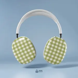 Green Gingham AirPods Max Cover Lightweight Hard Shell Cover Glossy Finish Snap On Protective Case AirPods Max Case AirPods Max Accessories