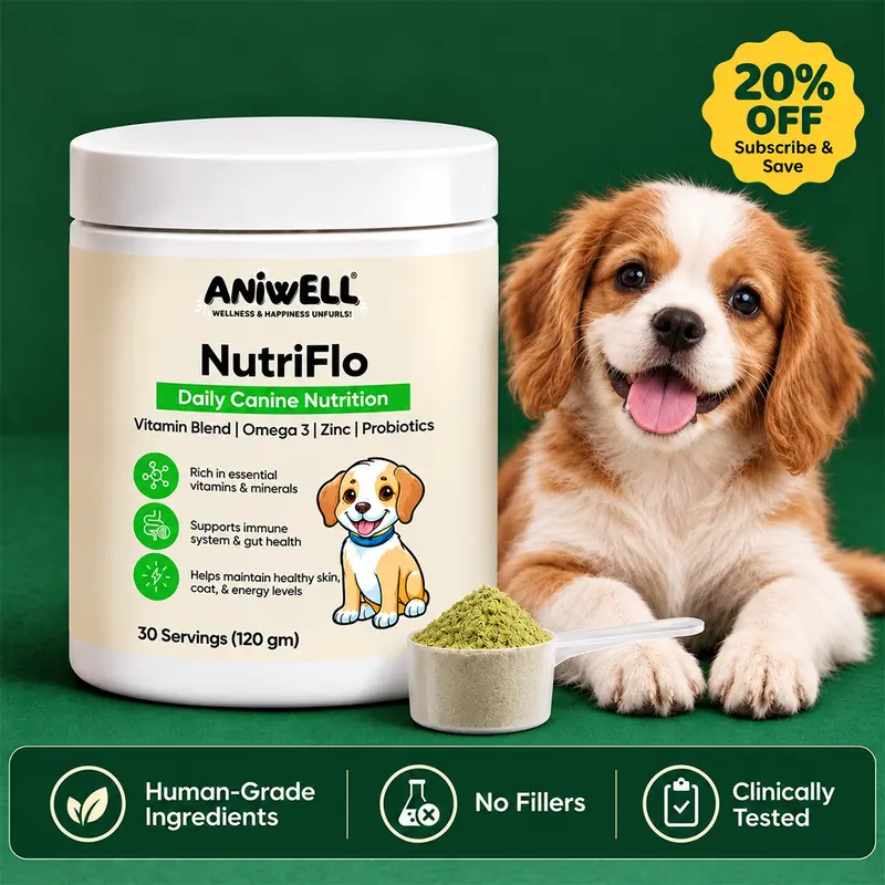 Aniwell NutriFlo for Dogs: Premium Multivitamin and Nutritional Supplement for Dogs Daily Canine Wellness