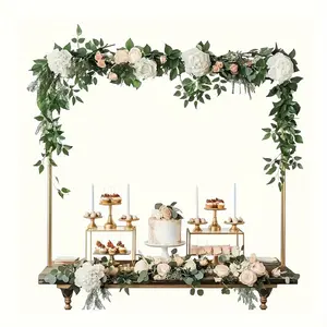 1 Set of Metal Golden Multifunctional Adjustable Metal Table Arch Holder, Balloon Arch Frame, Suitable for Balloons and Flowers - Perfect for Birthday, Wedding, Party, Christmas, Anniversary Decoration, etc, halloween