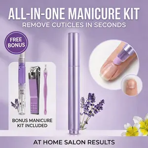 Ceramic Cuticle Remover Pen Nail Care Kit Cuticle Oil Pen Pusher Tool Manicure Pedicure Set for Dry Damaged Nails Hangnails Nail Repair