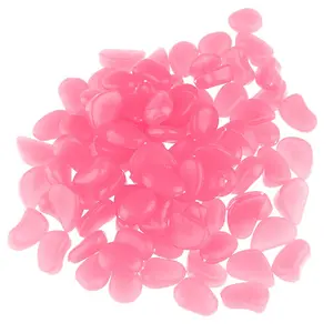 Glow Stones Glowing in The Dark Pebbles Outdoor Decor Fish Tank Walkway Gravel Rocks Decoration (150, Pink, 0.8"-1.2")