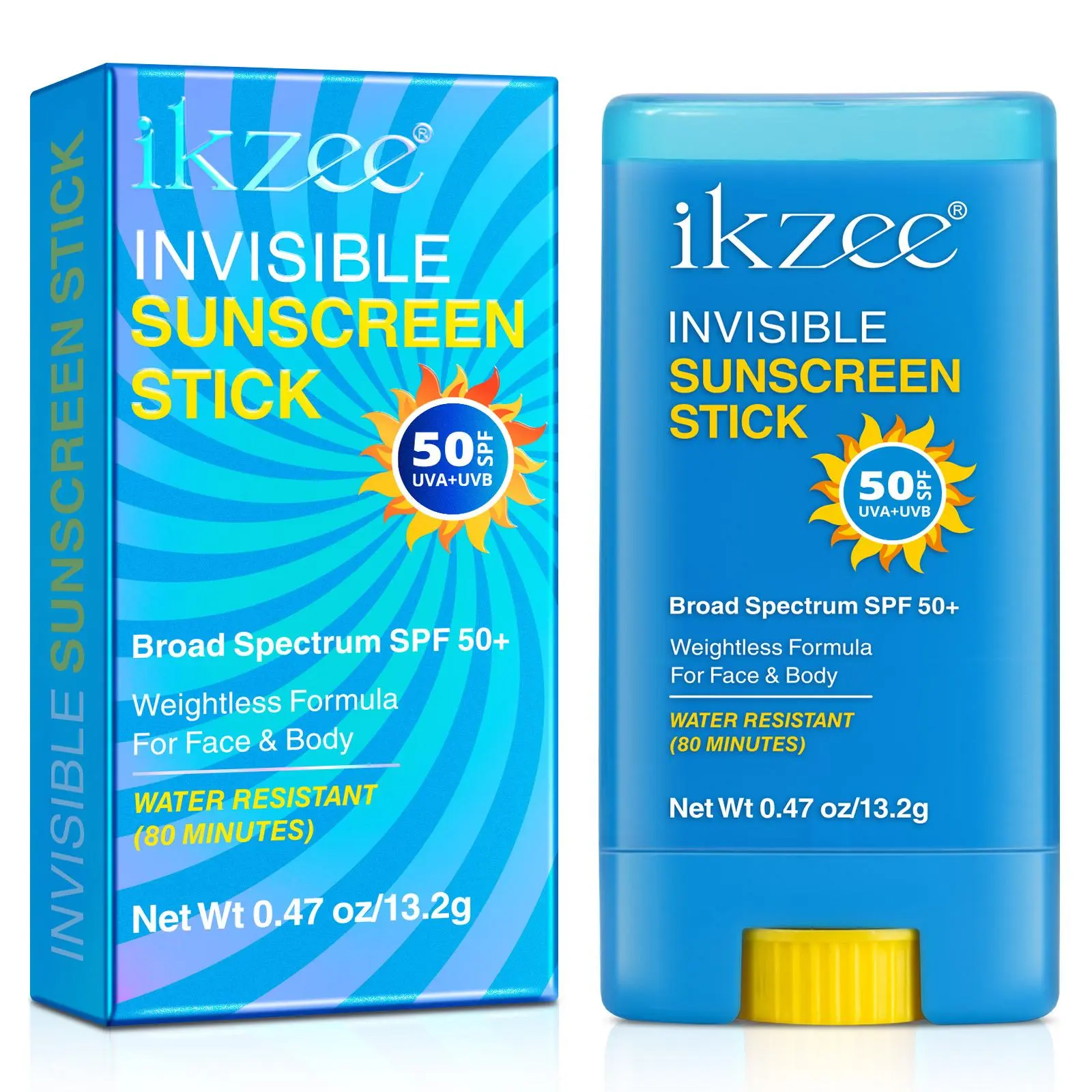 Ikzee invisible sunscreen stick 13g/stick, spf50+can resist UVA, UVB, invisible colorless sunscreen stick, add b5, border sun edge skincare