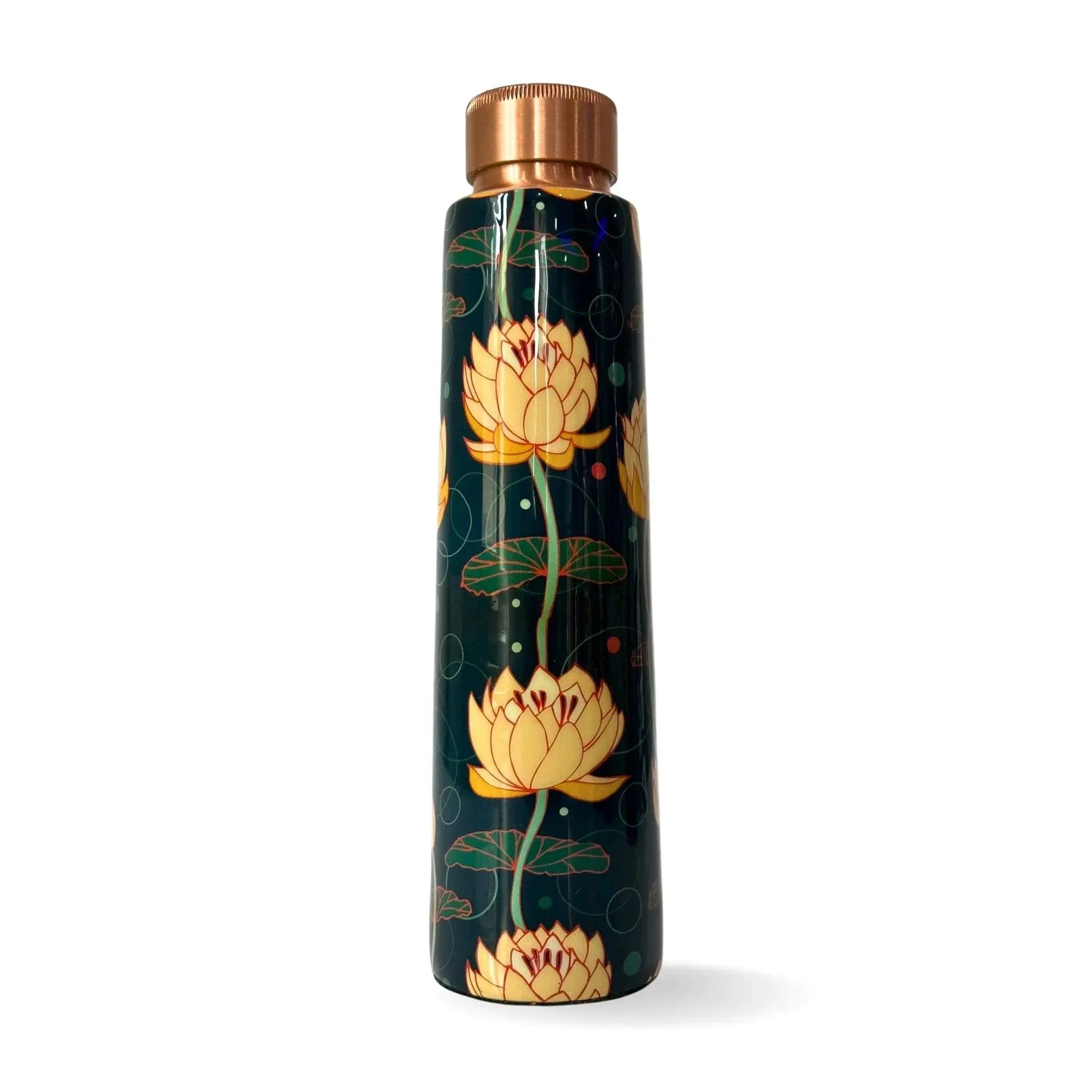 950mL Copper Bottle - White Lotus Flowers Design 950mL Copper Bottle - White Lotus Flowers Design
