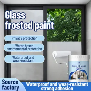 Glass Frosted Paint 500g, Water-Based, Provides Window Privacy & Sun Protection, UV Block, Ideal for Shower Partitions, Matte Finish for Glass, Includes Special Brush Gloves for Easy DIY, Durable, Long-Lasting, Perfect for Home & Office Privacy