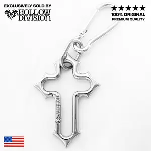 Hollow Crusader Mini Carabiner - The Original Gothic Cross Metal Keychain, Solid Design, Zinc Alloy, Versatile Belt Loop Utility Accessory for Everyday Use