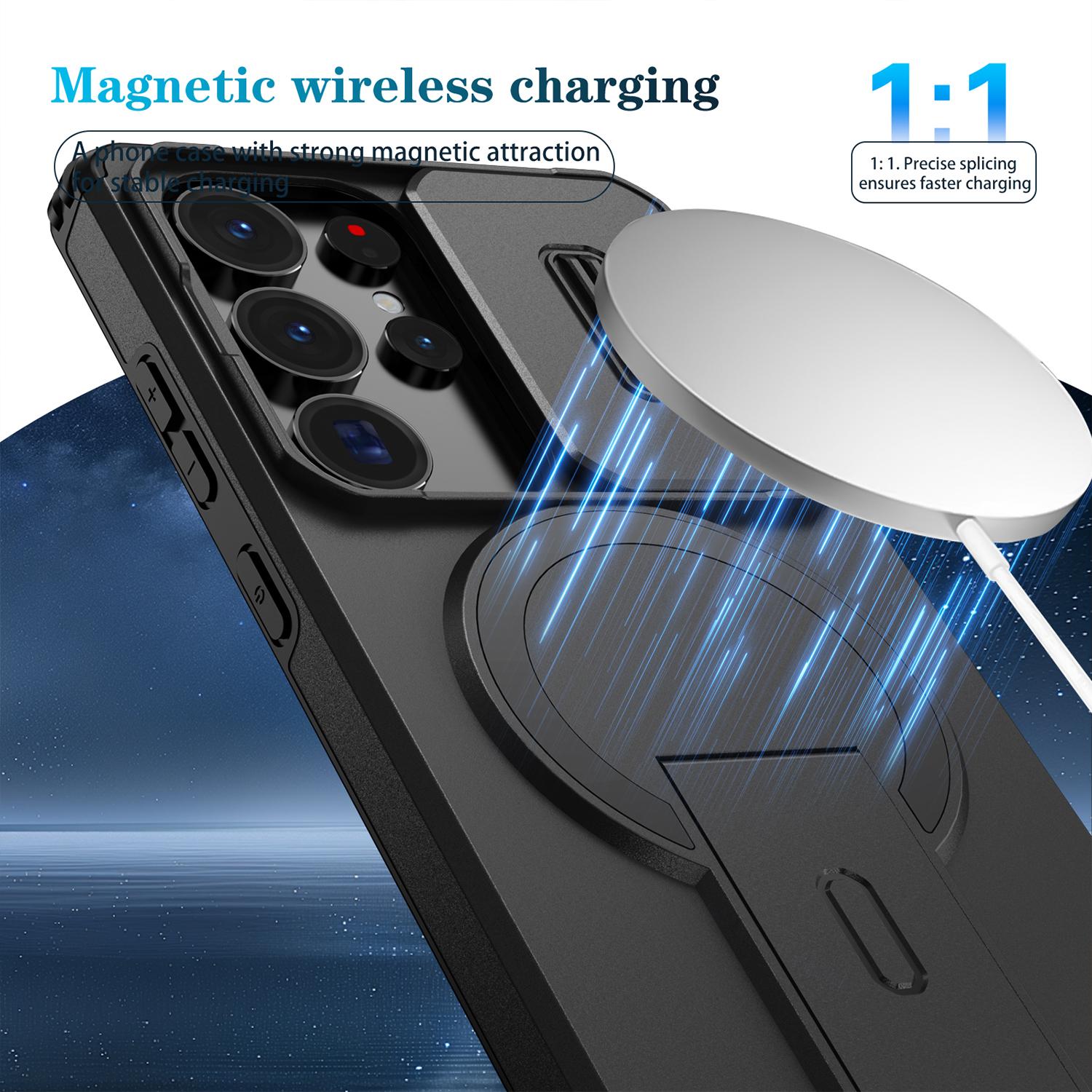 Magnetic Phone Case Compatible with Samsung Galaxy S26 Ultra S25 S24 S23 with Kickstand, Slide Camera Cover, Compatible with MagSafe Wireless Charging Accessory, Shockproof Scratch Resistant Rugged Hard Cover Magnetic Phone Case Compatible with Samsung Galaxy S26 Ultra S25 S24 S23 with Kickstand, Slide Camera Cover, Compatible with MagSafe Wireless Charging Accessory, Shockproof Scratch Resistant Rugged Hard Cover