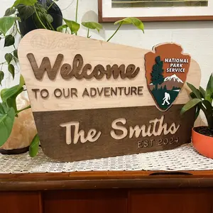 National Park Welcome Sign, Customizable NPS sign, Outdoor lover Hangable Decor