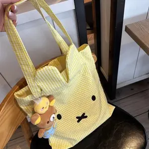 Miffy Kawaii Canvas Bag Summer Shoulder Crossbody Bag Cartoon Handbag Fashionable and Versatile Bag Cute Gift Toy