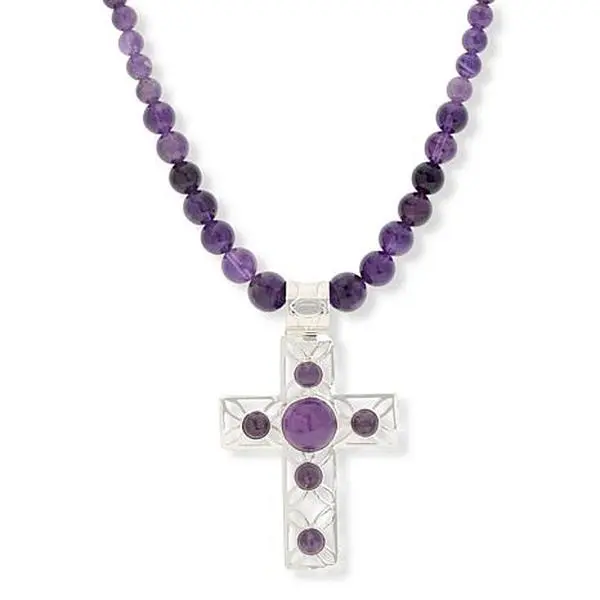 Mine Finds by Jay King Sterling Silver Amethyst Pendant and Bead Necklace