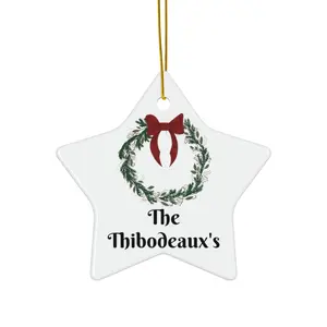 Personalized Star Ceramic Ornament, Holiday Gift, Family Keepsake, Christmas Tree Decor, Custom Name Decoration